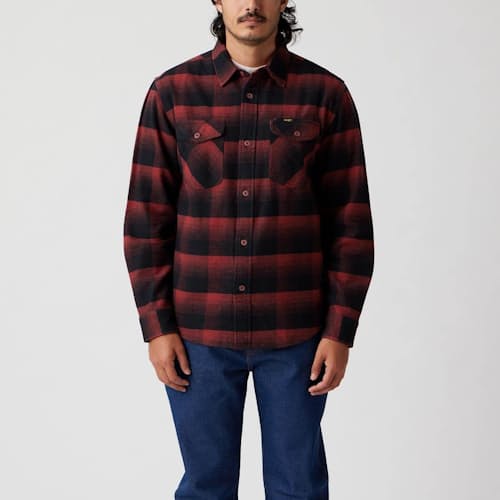 on model image of Calico Flannel Shirt