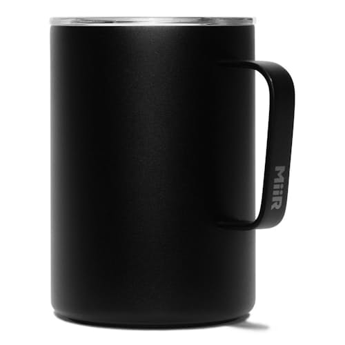 laydown image of 16oz VI Camp Cup - Black - Slide Lid