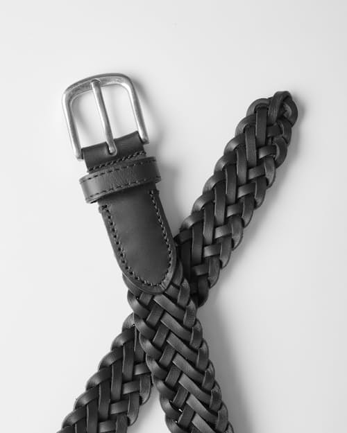 laydown detail image of Braided Leather Belt