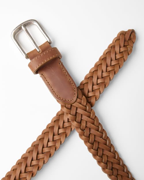 laydown detail image of Braided Leather Belt