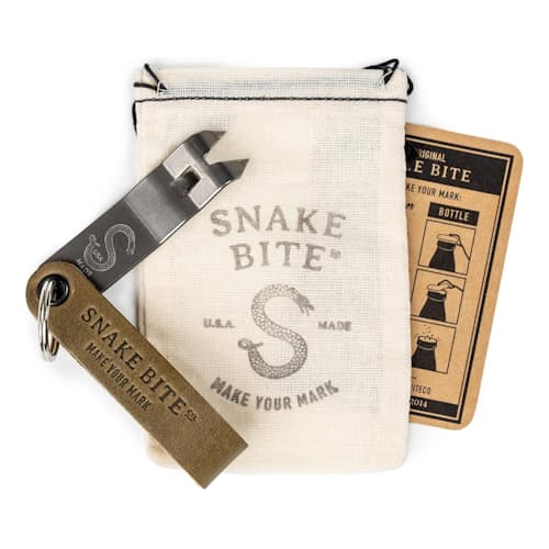laydown image of Snake Bite Keychain Bottle Opener