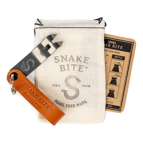 laydown image of Snake Bite Keychain Bottle Opener