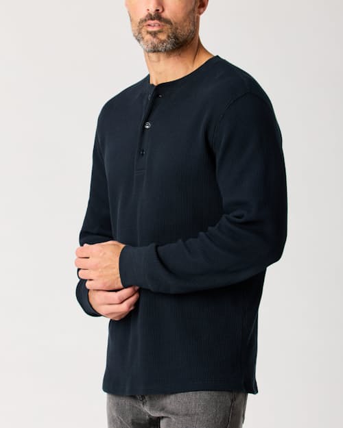 lifestyle image of Waffle Thermal Henley