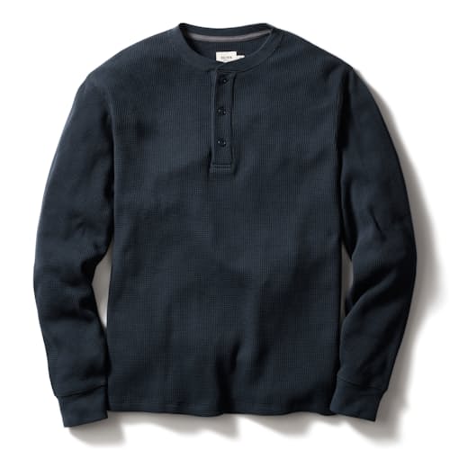 laydown image of Waffle Thermal Henley