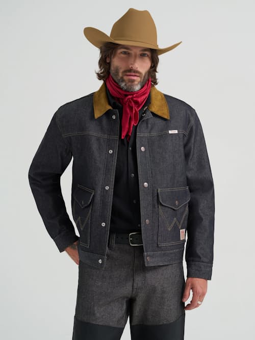 on model image of Denim Work Jacket