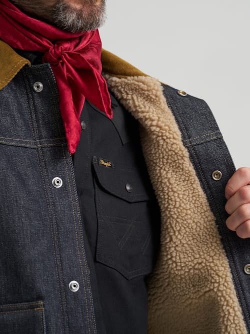 on model image of Denim Work Jacket