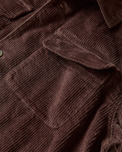 laydown detail image of Straight Hem Corduroy Workshirt