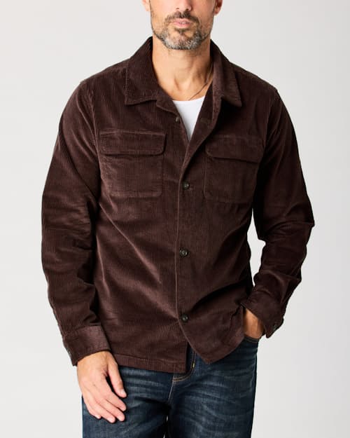 lifestyle image of Classic Corduroy Camp Overshirt