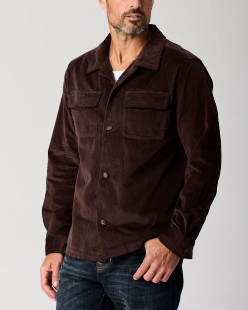 lifestyle image of Classic Corduroy Camp Overshirt
