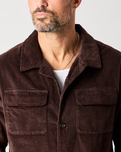 lifestyle image of Classic Corduroy Camp Overshirt