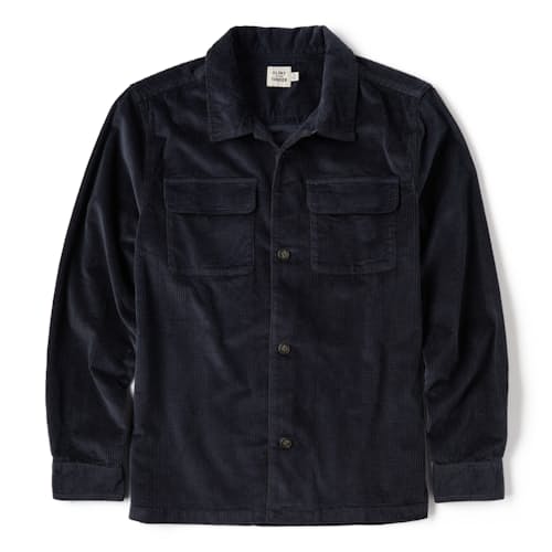 laydown image of Straight Hem Corduroy Workshirt