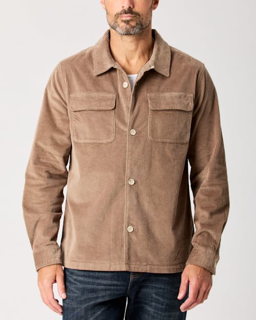 lifestyle image of Classic Corduroy Camp Overshirt
