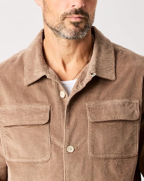 lifestyle image of Classic Corduroy Camp Overshirt