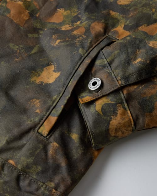 laydown detail image of Flannel-Lined Waxed Trucker Jacket