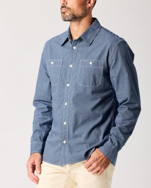 lifestyle image of Brushed Cotton Crossback Work Shirt