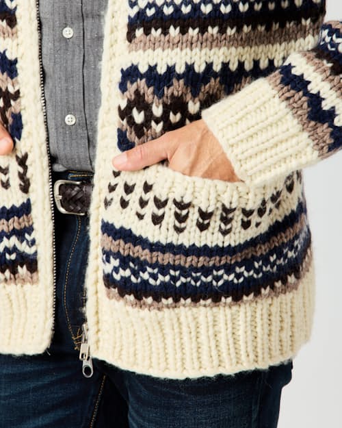 lifestyle image of Flint and Tinder x Kanata Canadian Handknit Cardigan