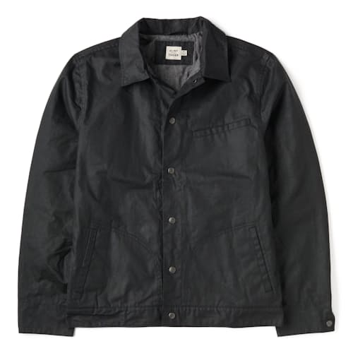laydown image of The James Waxed Snap Jacket - Tall