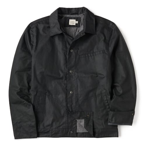 laydown image of The James Waxed Snap Jacket - Tall