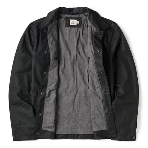 laydown image of The James Waxed Snap Jacket - Tall