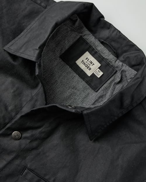 laydown detail image of The James Waxed Snap Jacket - Tall
