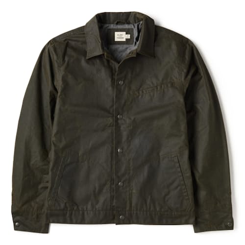 laydown image of The James Waxed Snap Jacket - Tall
