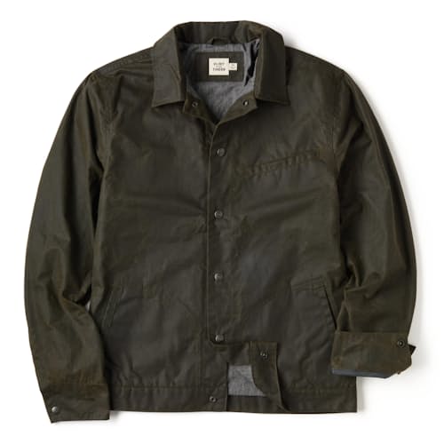 laydown image of The James Waxed Snap Jacket - Tall