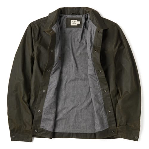 laydown image of The James Waxed Snap Jacket - Tall