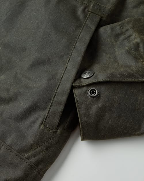 laydown detail image of The James Waxed Snap Jacket - Tall