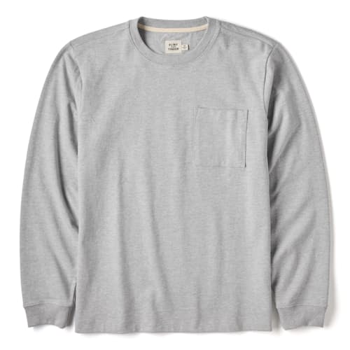 laydown image of American Heavyweight Pocket Longsleeve T-Shirt