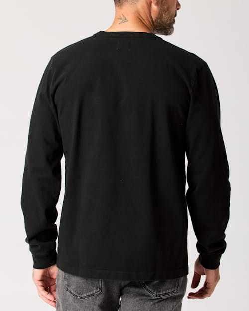 lifestyle image of Long Sleeve American Heavyweight Pocket T-Shirt