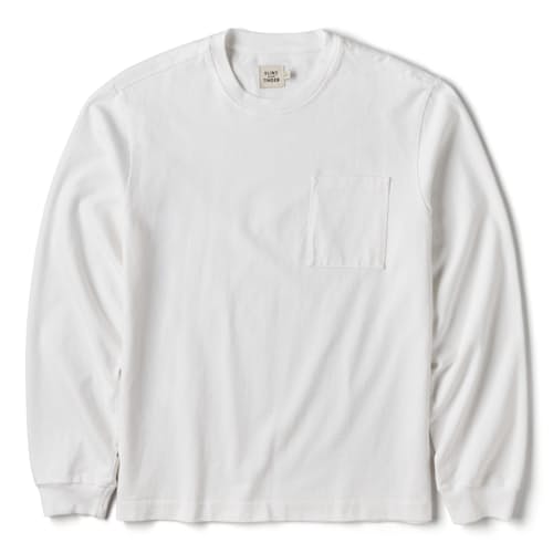 laydown image of American Heavyweight Pocket Longsleeve T-Shirt