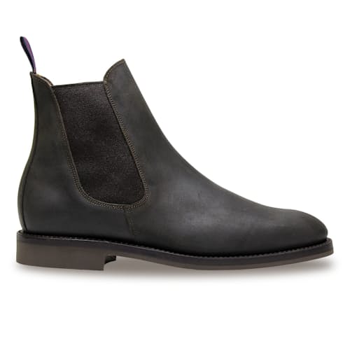 laydown image of Liam Kenia Waxy Suede Chelsea Boot
