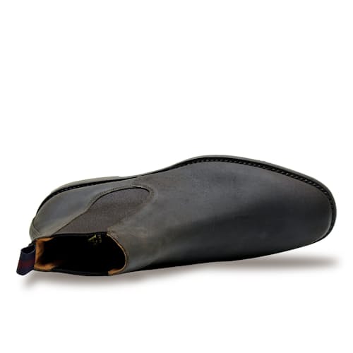 laydown image of Liam Kenia Waxy Suede Chelsea Boot