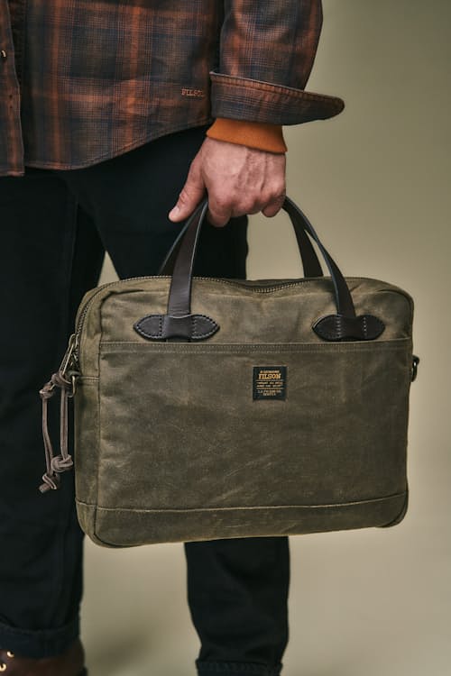 lifestyle image of Tin Cloth Compact Briefcase