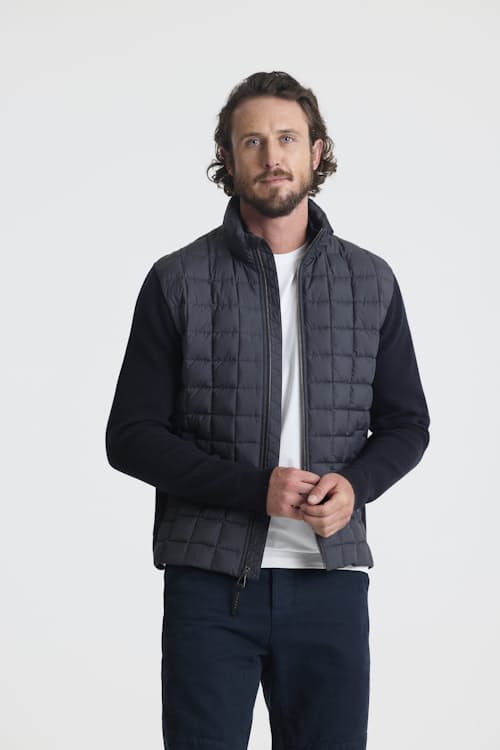 on model image of Phase Down Insulated Full Zip Sweater