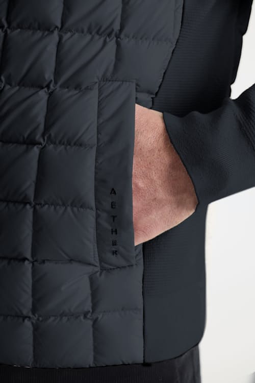 on model image of Phase Down Insulated Full Zip Sweater