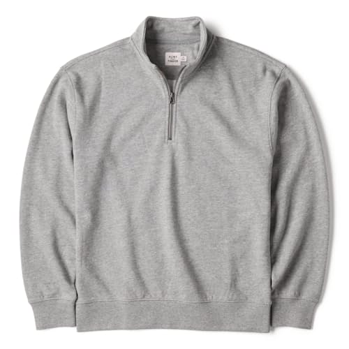 laydown image of Midweight Terry Half Zip Sweatshirt