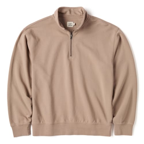 laydown image of Midweight Terry Half Zip Sweatshirt