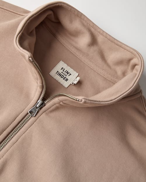 laydown image of Midweight Terry Half Zip Sweatshirt
