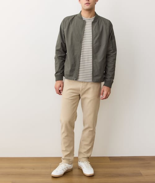 on model image of Glenn Wax Canvas Bomber