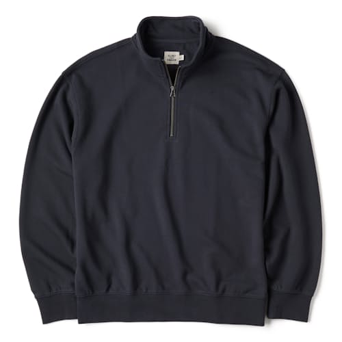 laydown image of Midweight Terry Half Zip Sweatshirt