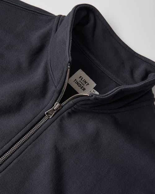 laydown detail image of Midweight Terry Half Zip Sweatshirt