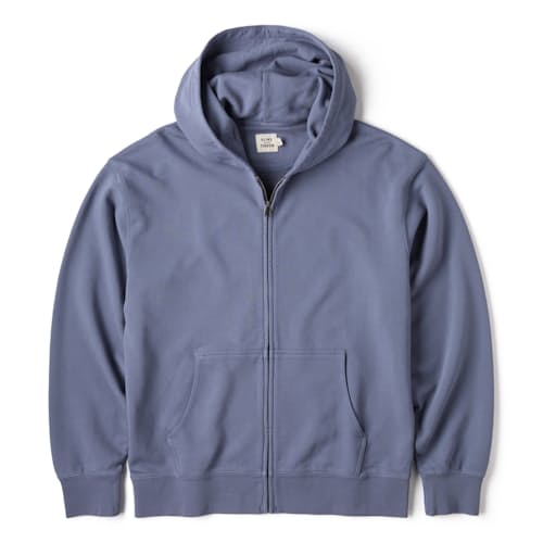 laydown image of Midweight Terry Full-Zip Hoodie