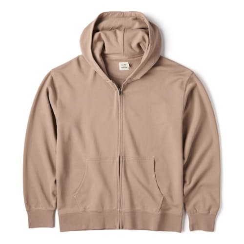 laydown image of Midweight Terry Full-Zip Hoodie