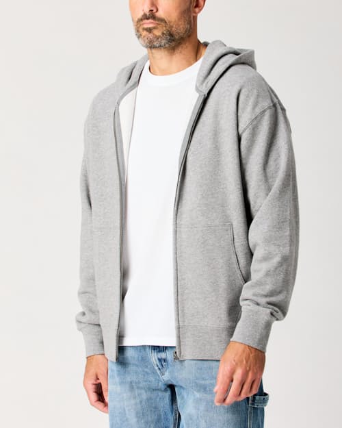 lifestyle image of Midweight Terry Full-Zip Hoodie