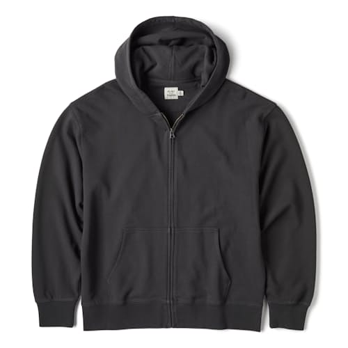 laydown image of Midweight Terry Full-Zip Hoodie