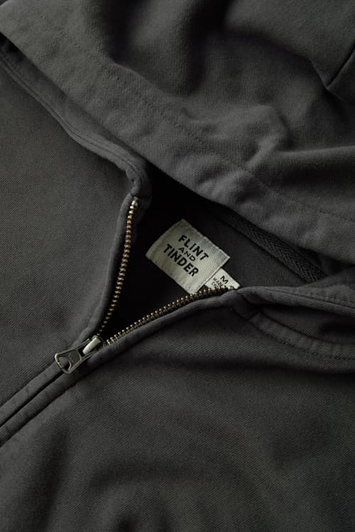 laydown detail image of Midweight Terry Full-Zip Hoodie