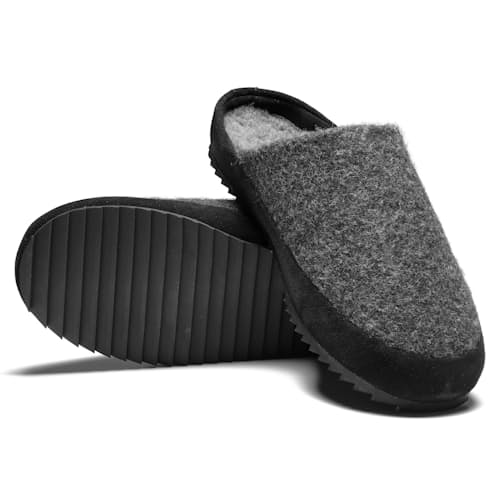 laydown image of Wool Shearling Lined Mule Slipper