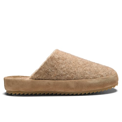 laydown image of Shearling Lined Wool Mule Slipper
