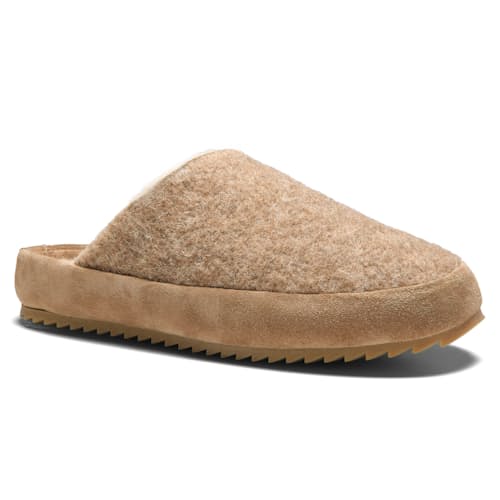 laydown image of Shearling Lined Wool Mule Slipper